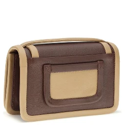 حقيبة كتف بوس توروس من جلد العجل البني