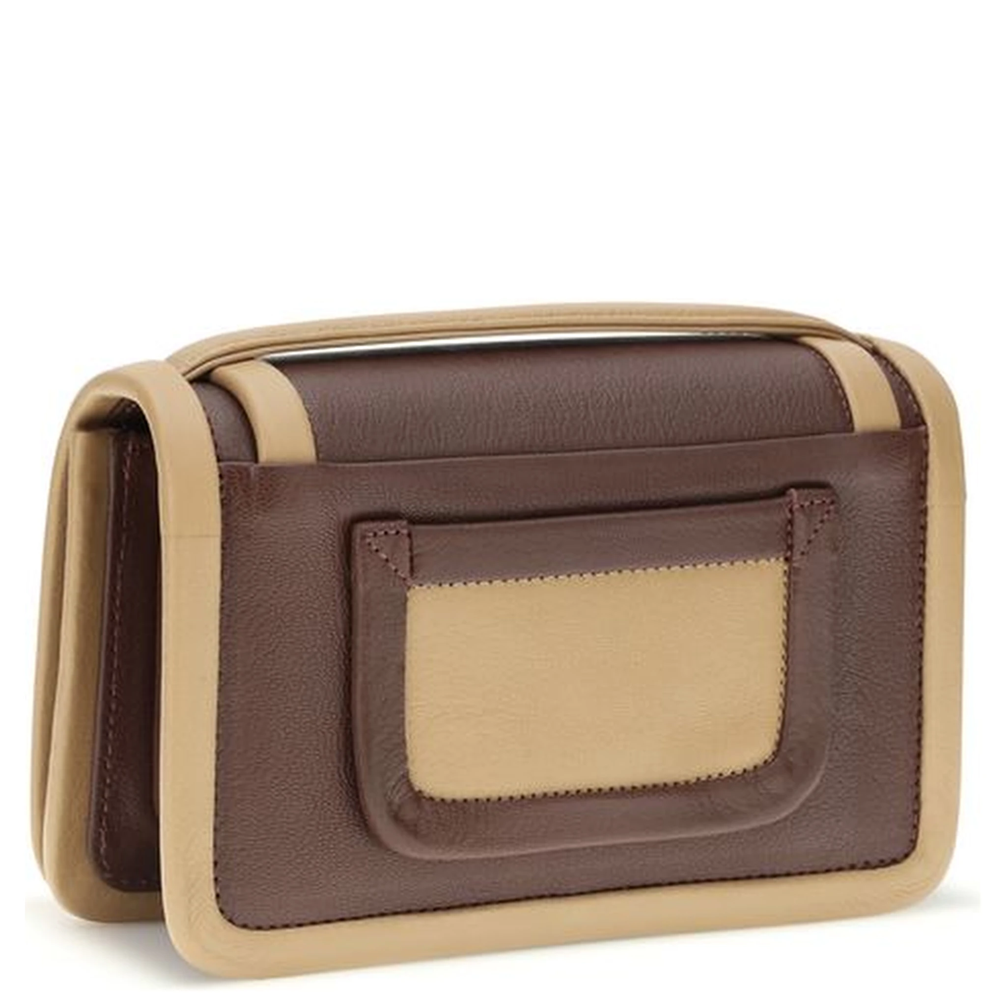 حقيبة كتف بوس توروس من جلد العجل البني