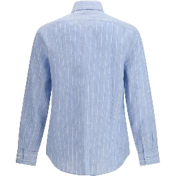 Blue Linen Pattern Shirt