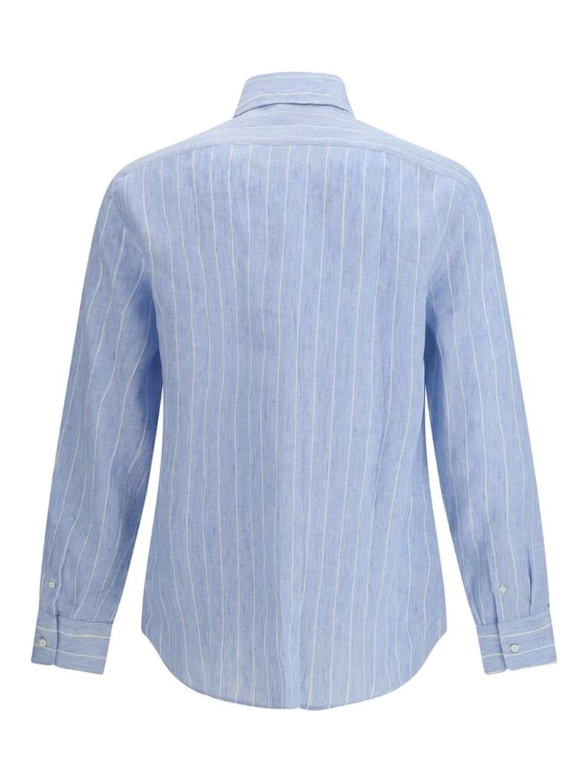 Blue Linen Pattern Shirt