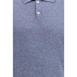 Blue Linen Polo Shirt