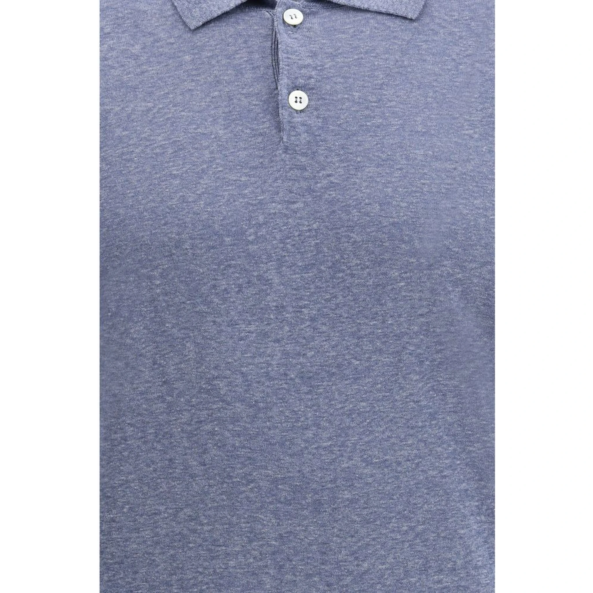 Blue Linen Polo Shirt