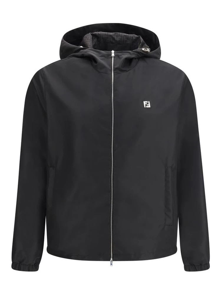 جاكيت خارجي من البوليستر الأسود