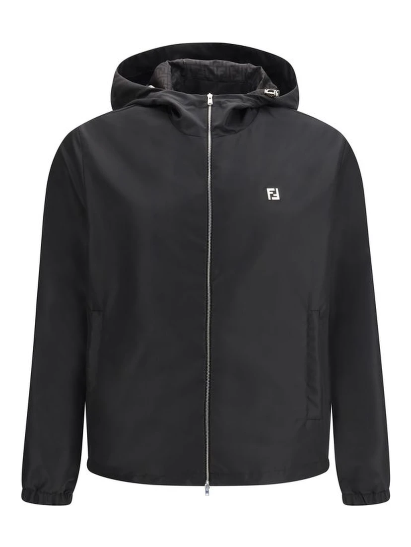 جاكيت خارجي من البوليستر الأسود