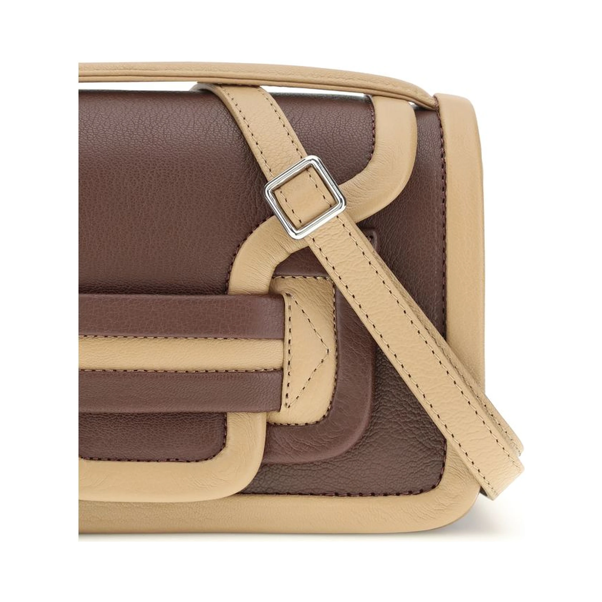 حقيبة كتف بوس توروس من جلد العجل البني