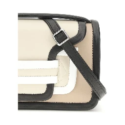 Beige Calf Leather Bos Taurus Shoulder Bag