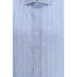 Blue Linen Pattern Shirt