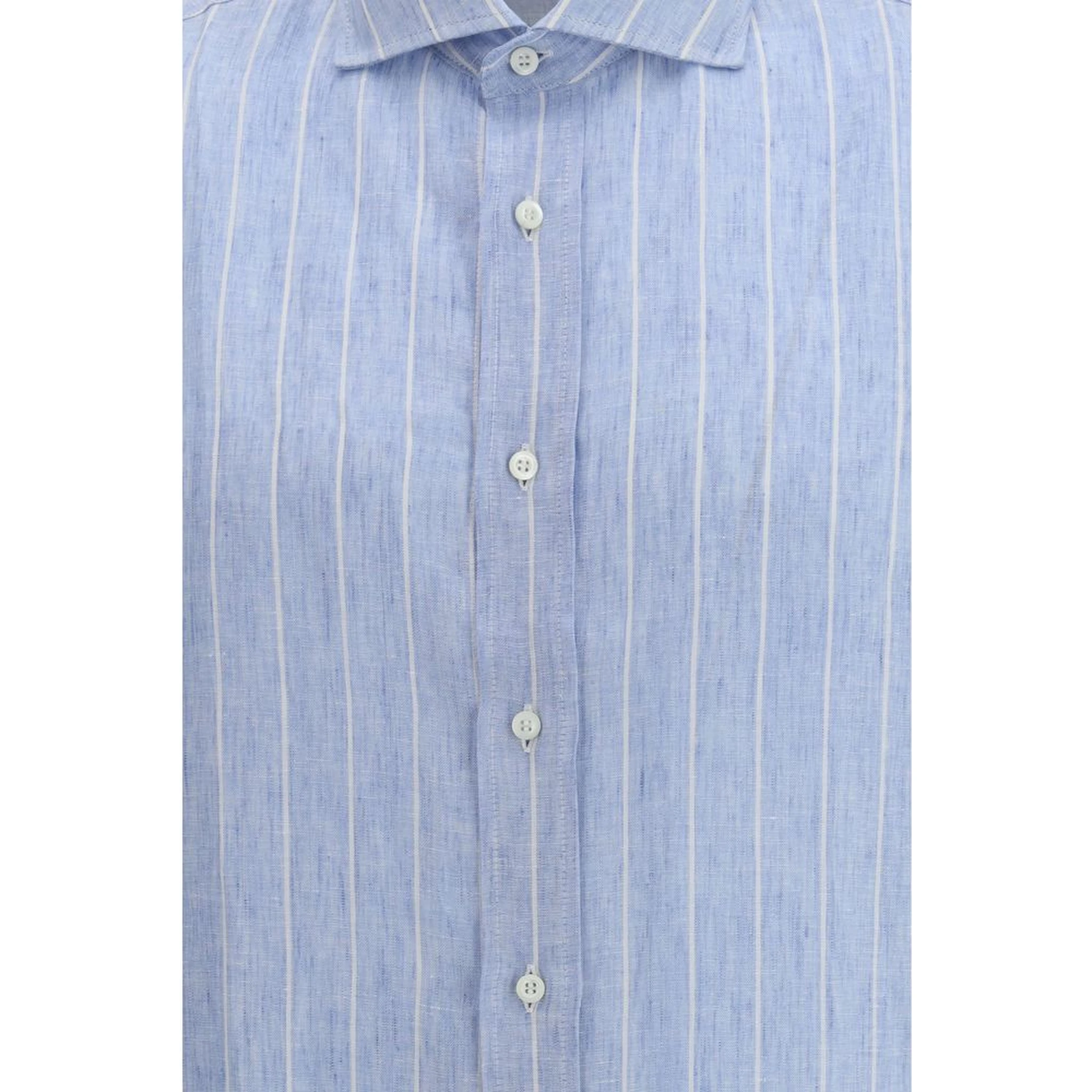 Blue Linen Pattern Shirt