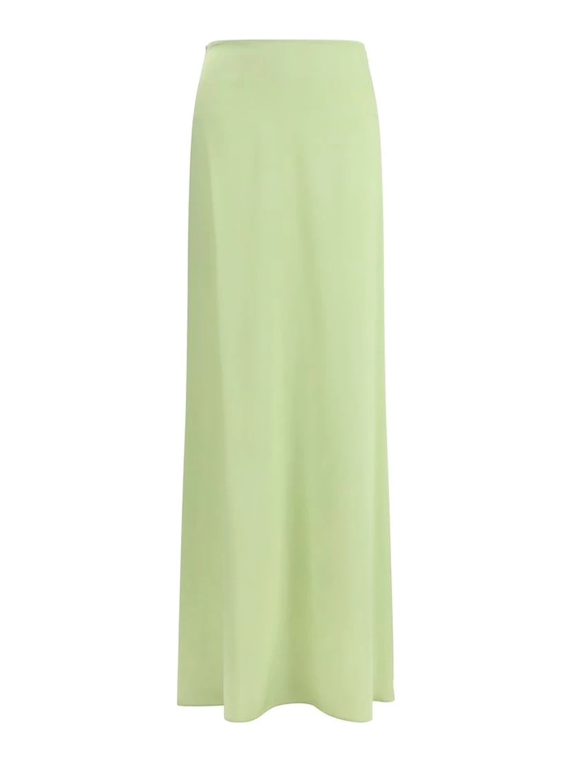 Bicolor Silk Long Skirt