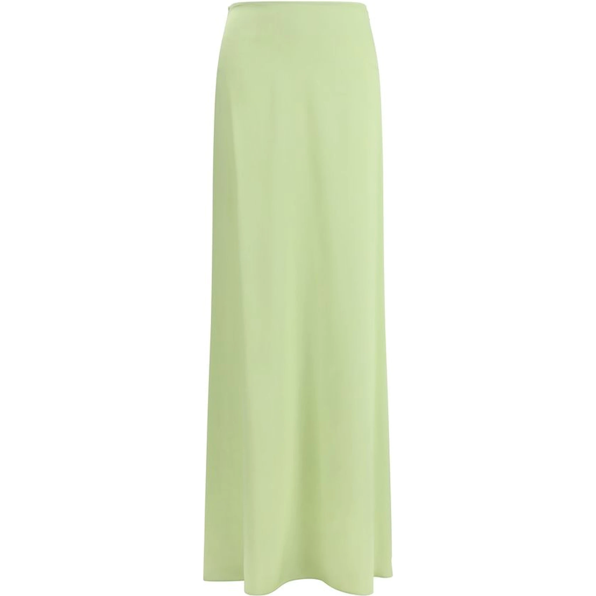 Bicolor Silk Long Skirt