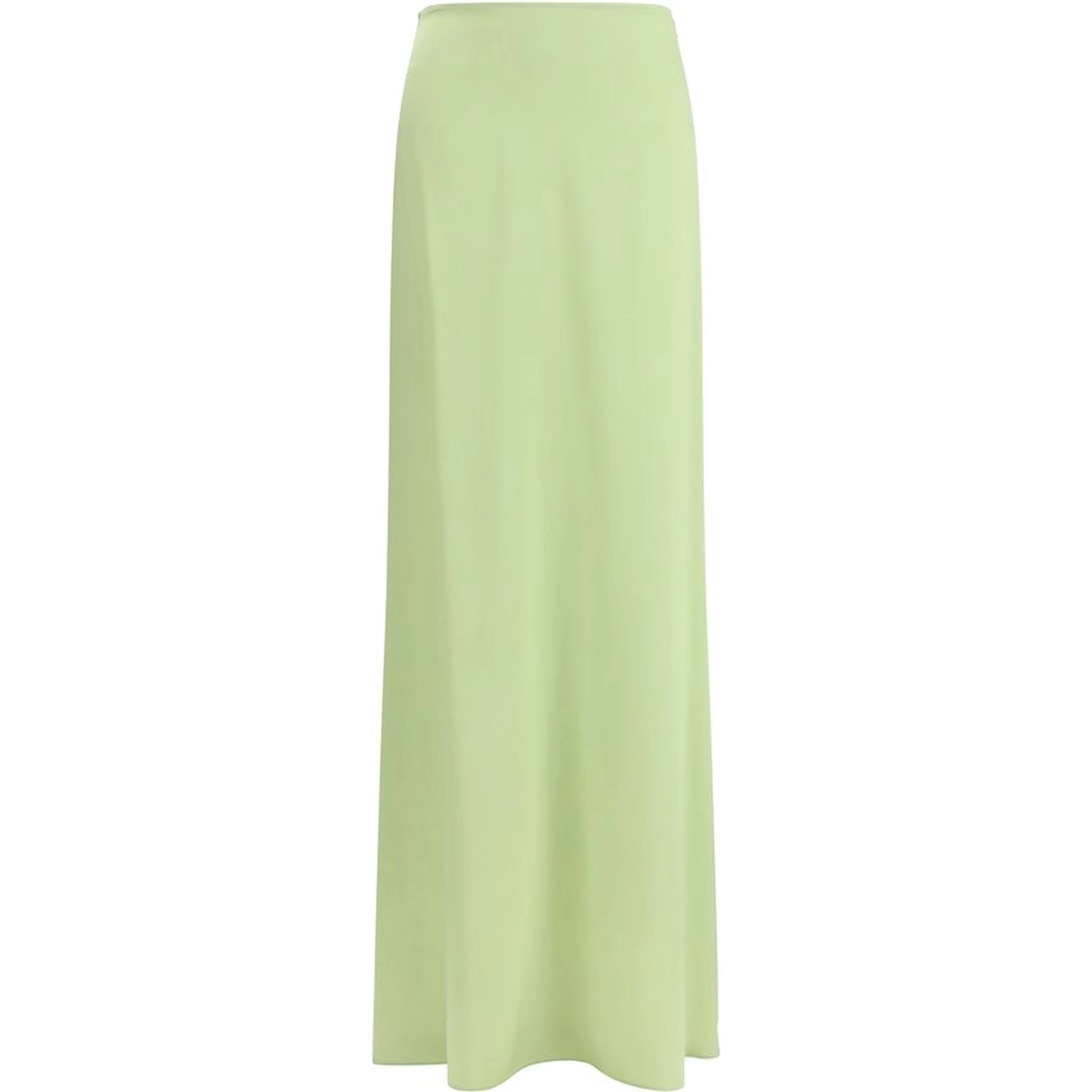 Bicolor Silk Long Skirt