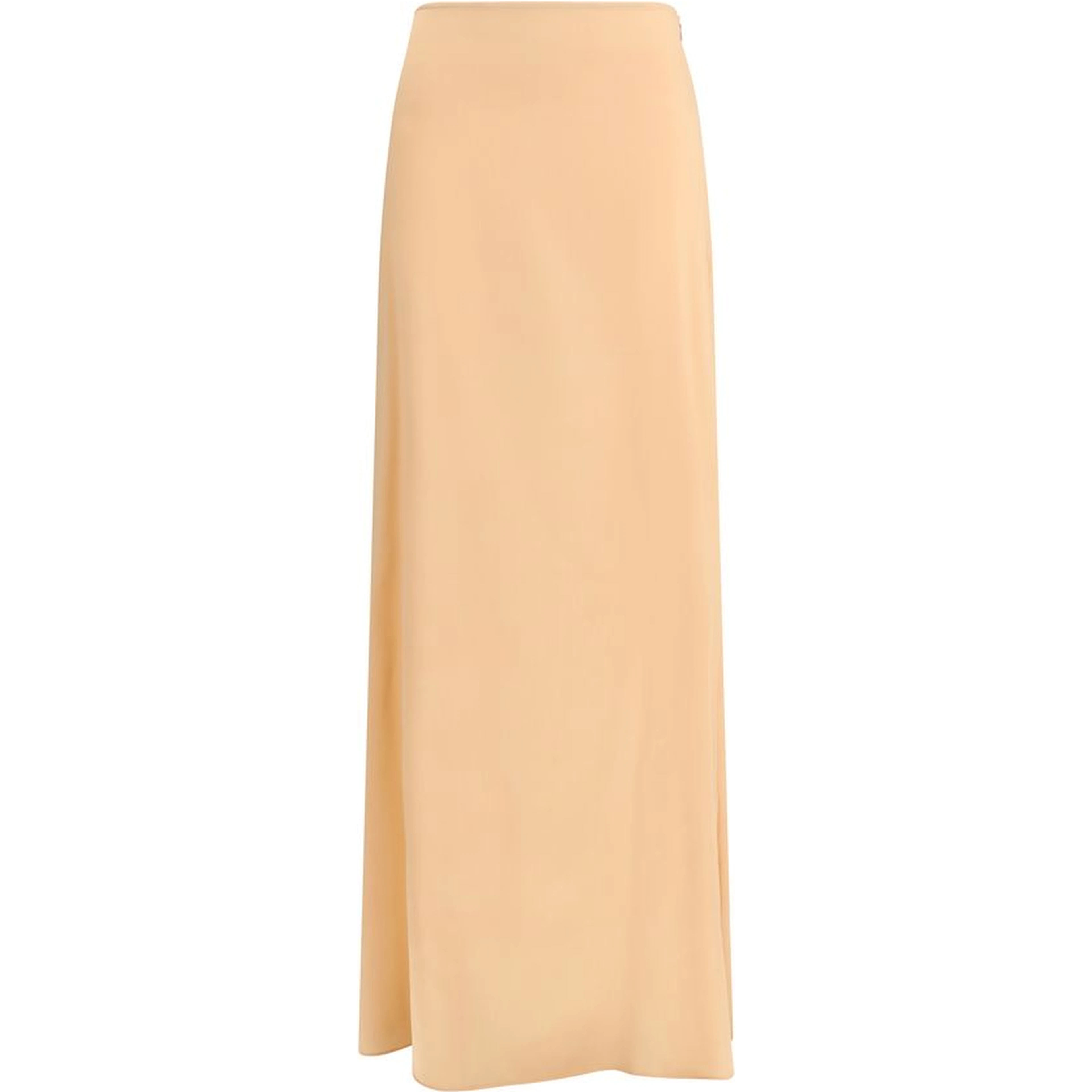 Orange Silk Long Skirt