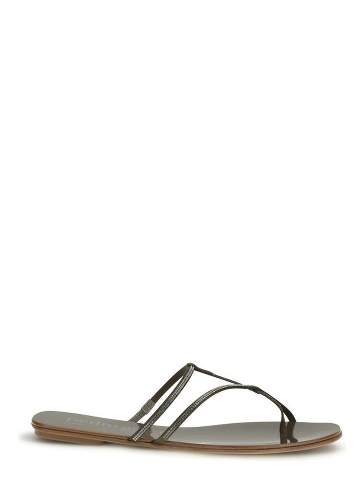 Brown Calf Leather Bos Taurus Flat Sandals