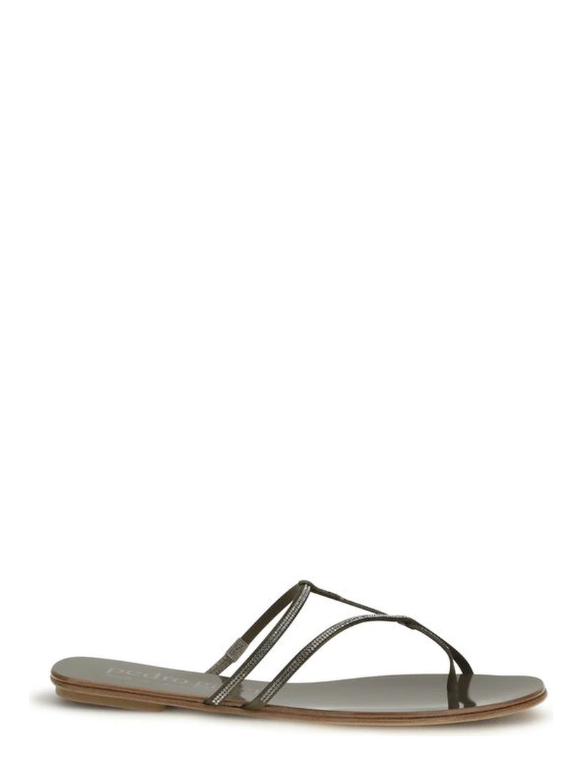 Brown Calf Leather Bos Taurus Flat Sandals