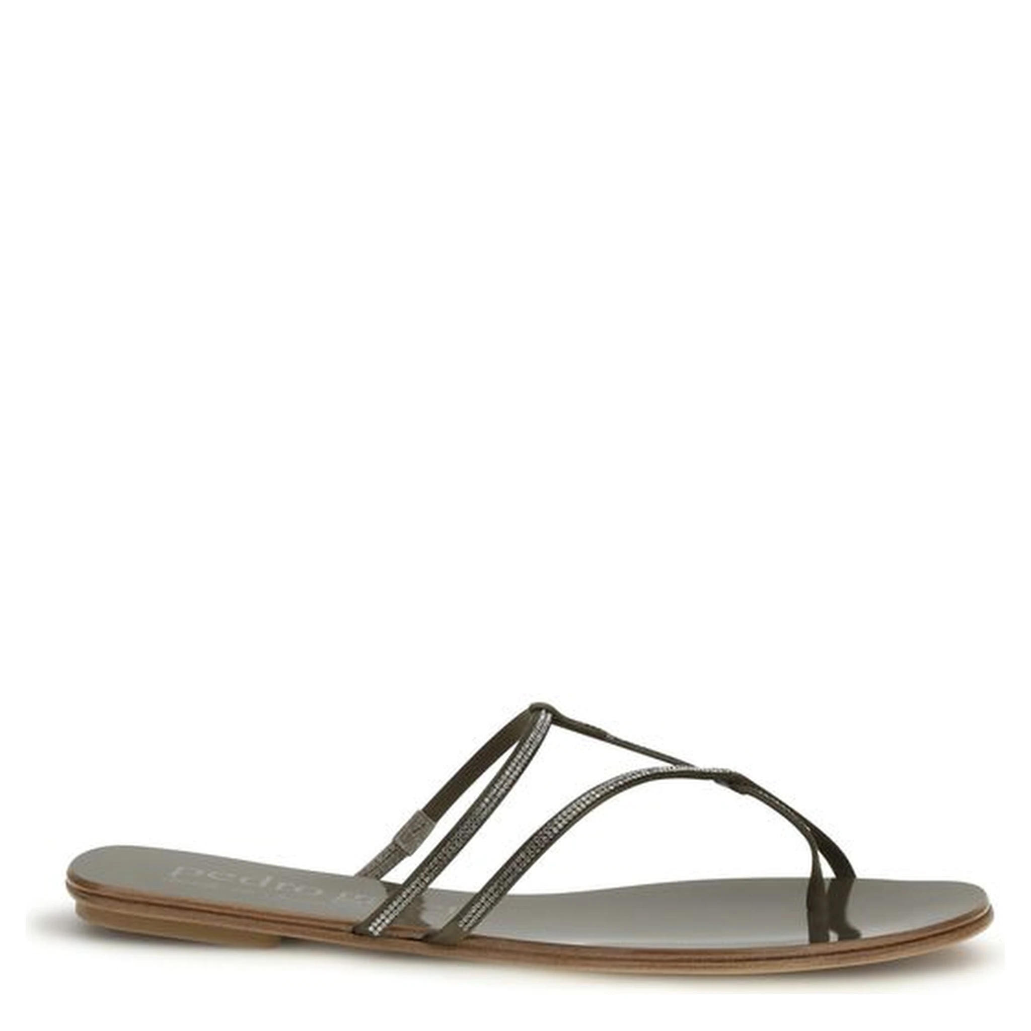 Brown Calf Leather Bos Taurus Flat Sandals