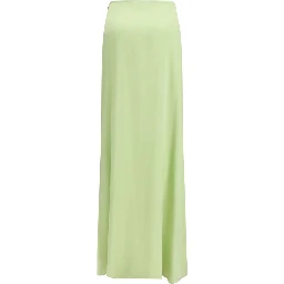 Bicolor Silk Long Skirt