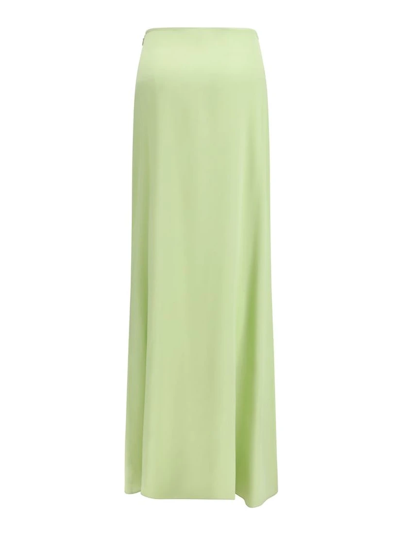Bicolor Silk Long Skirt