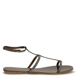 Brown Calf Leather Bos Taurus Strap-On Sandals
