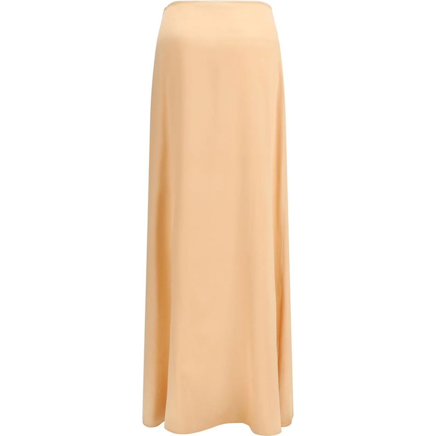 Orange Silk Long Skirt