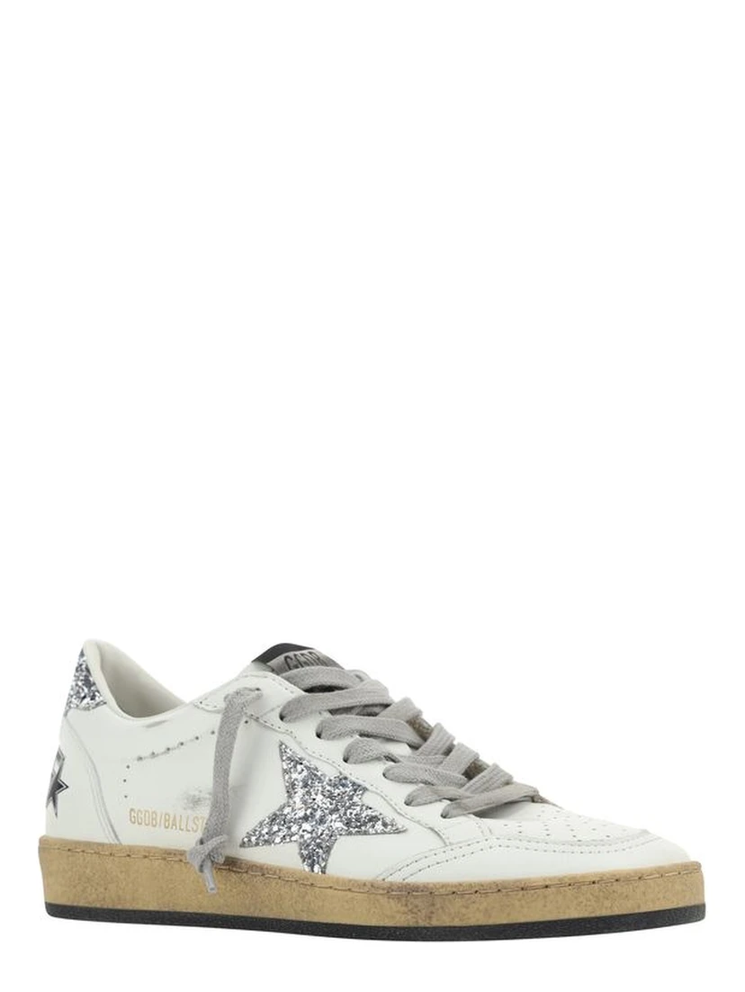 White Goatskin Low Top Sneakers