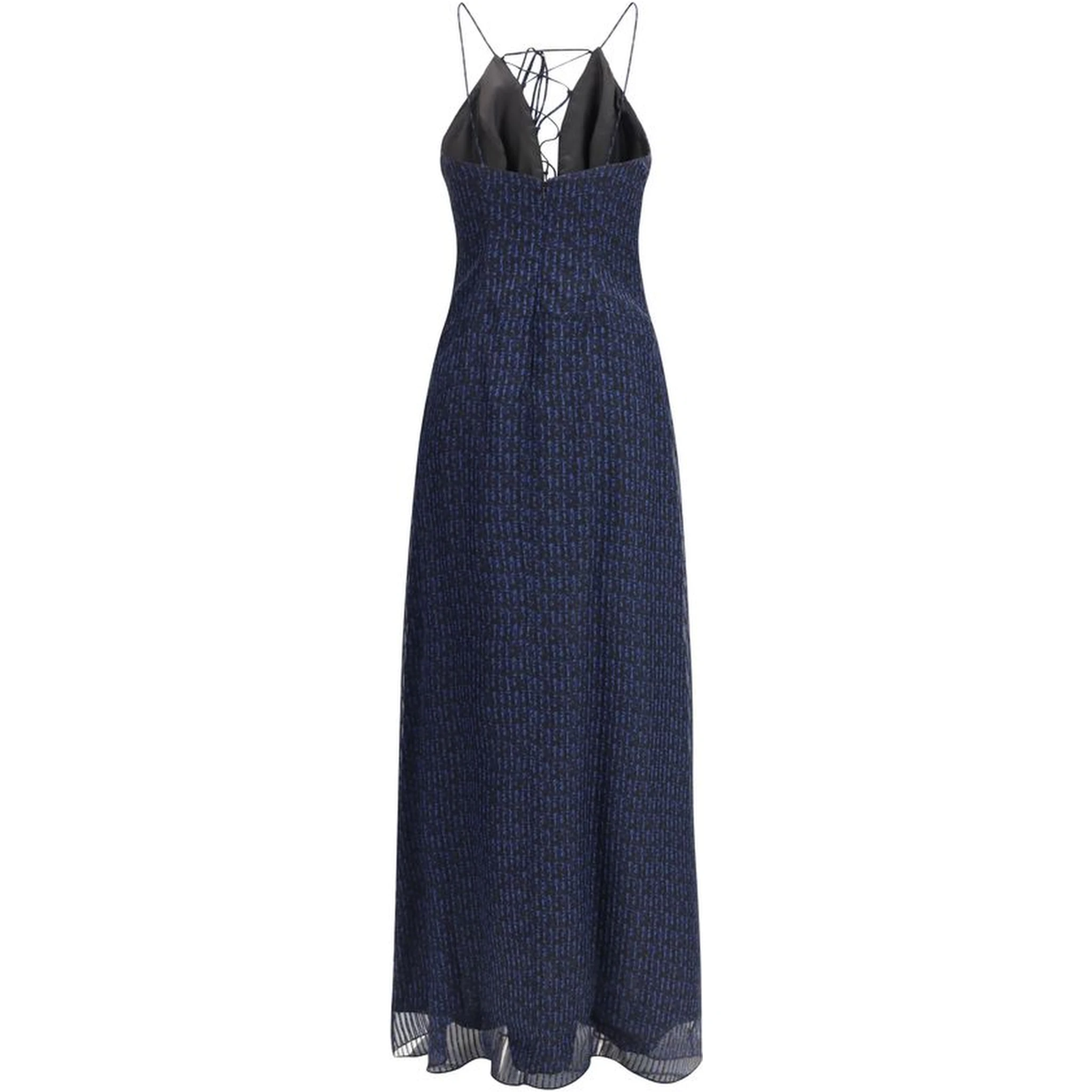 Blue Silk Casual Dress