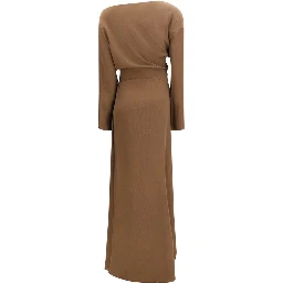 Brown Silk Casual Dress