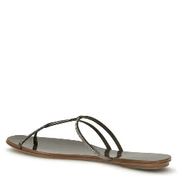 Brown Calf Leather Bos Taurus Flat Sandals