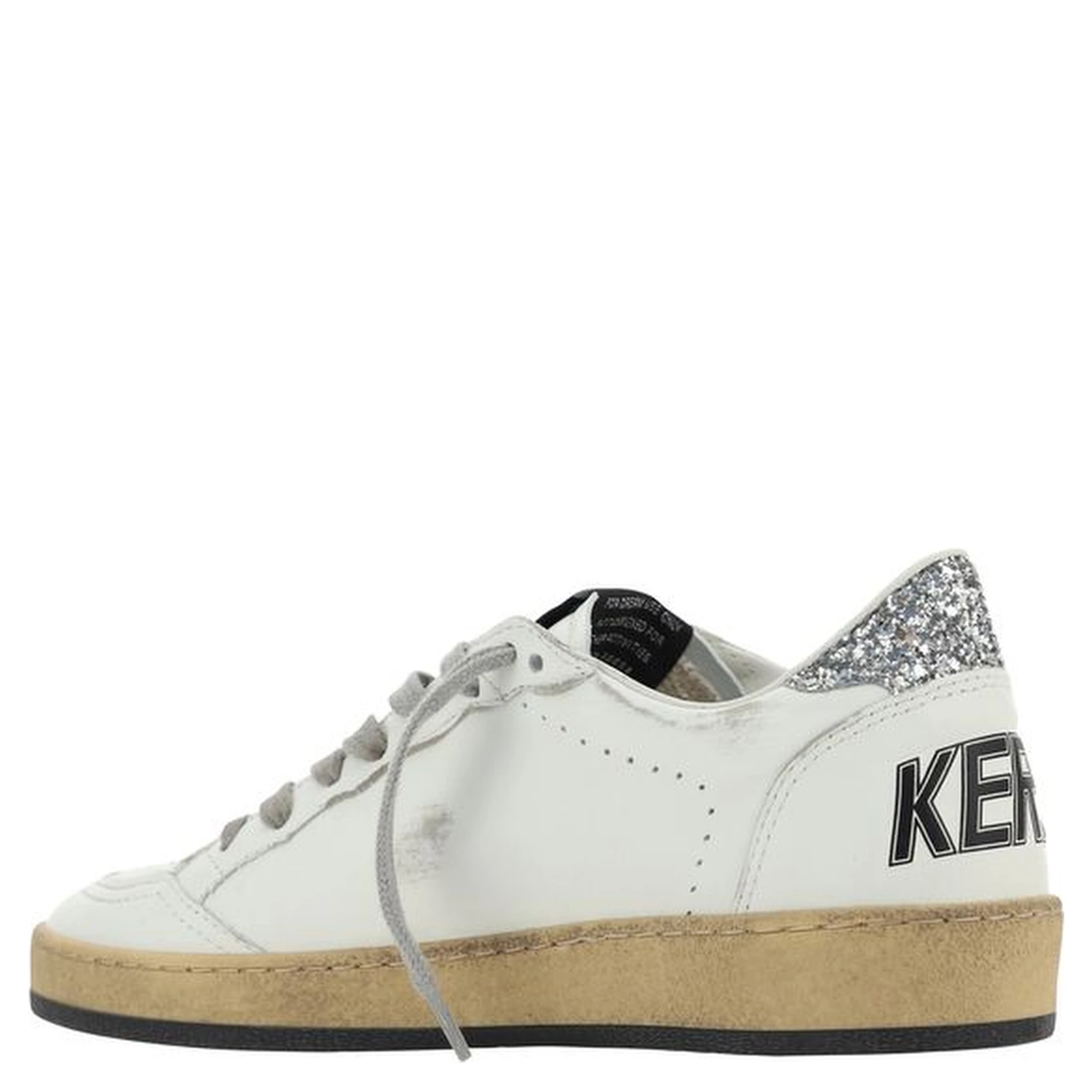 White Goatskin Low Top Sneakers