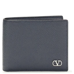 محفظة بوس توروس من جلد العجل الأزرق