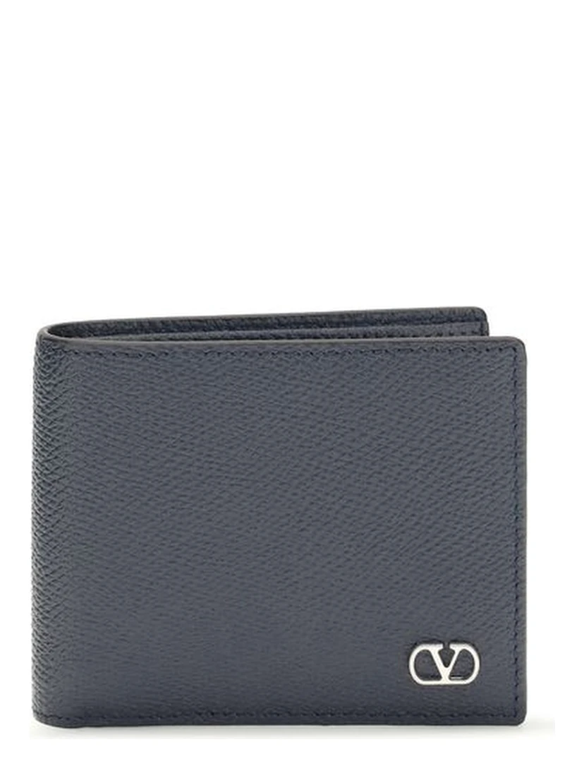 محفظة بوس توروس من جلد العجل الأزرق