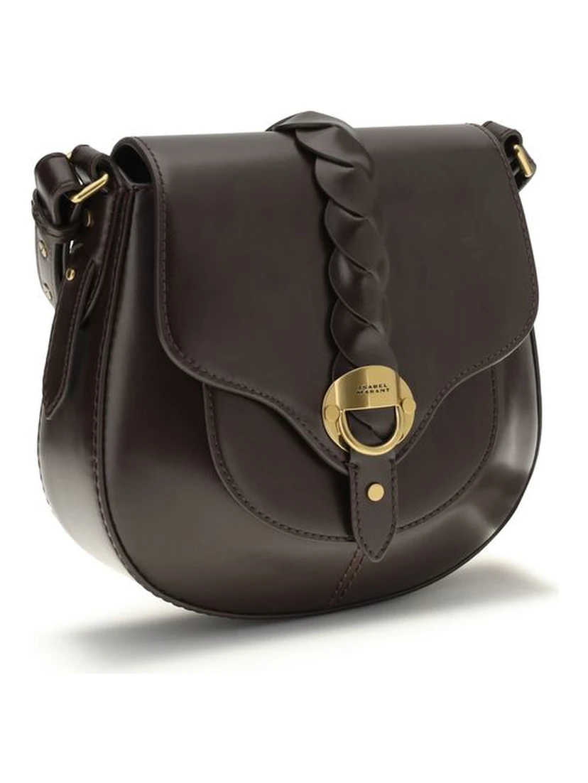 حقيبة كتف بوس توروس من جلد العجل البني