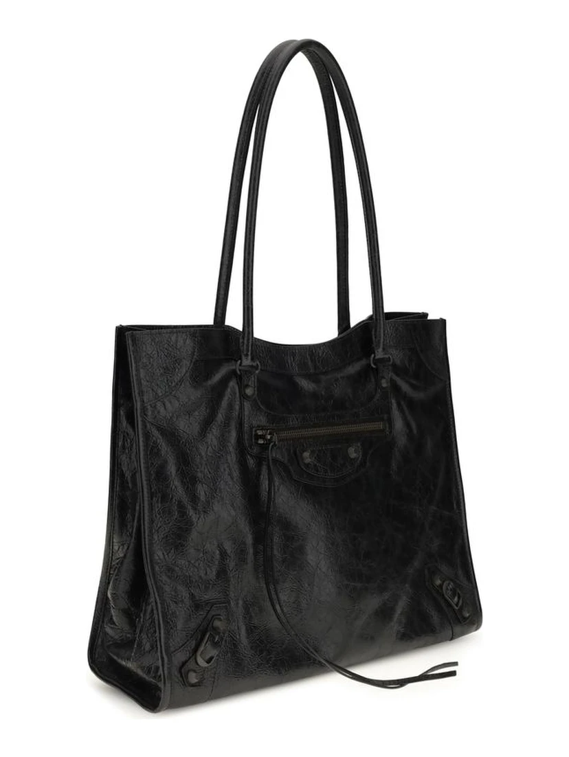 حقيبة كتف من جلد الخروف الأسود (Ovis Aries Aries)