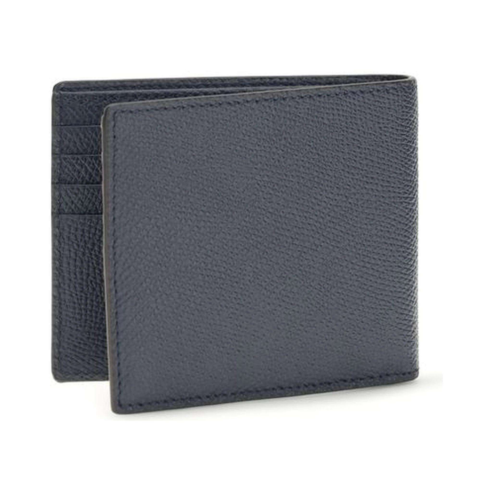 محفظة بوس توروس من جلد العجل الأزرق