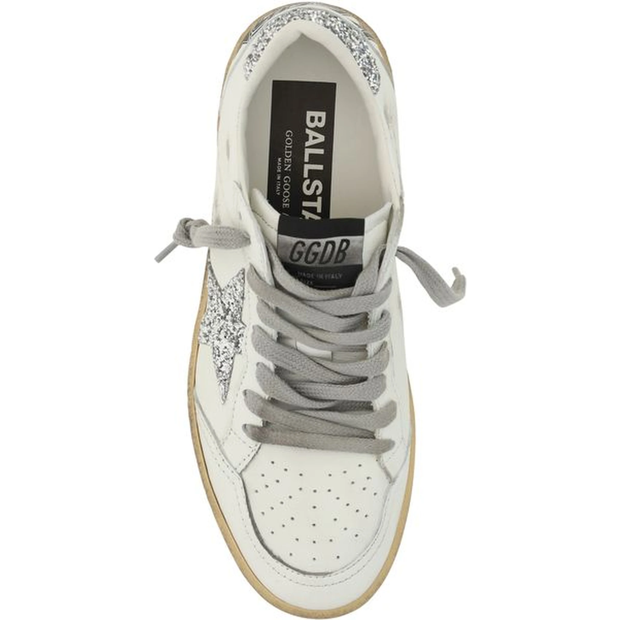 White Goatskin Low Top Sneakers