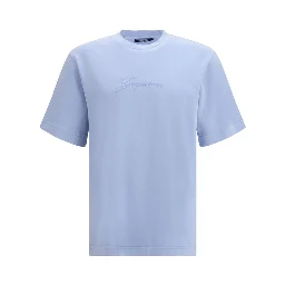 Blue Cotton Sleeveles T-Shirt