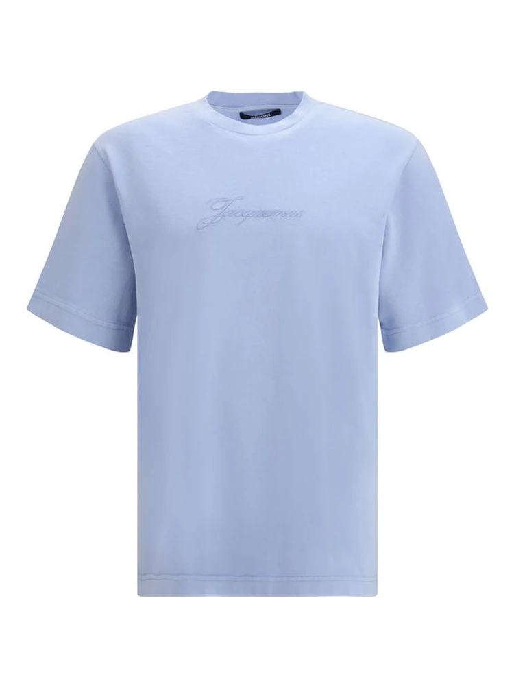 Blue Cotton Sleeveles T-Shirt