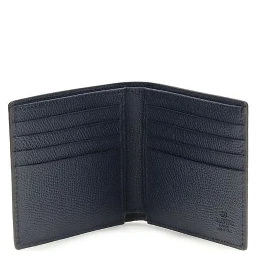 محفظة بوس توروس من جلد العجل الأزرق