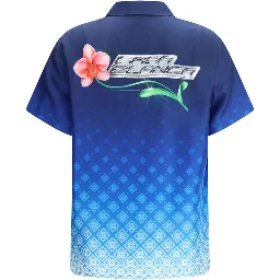 Blue Silk Polo Shirt