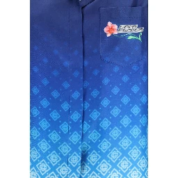 Blue Silk Polo Shirt