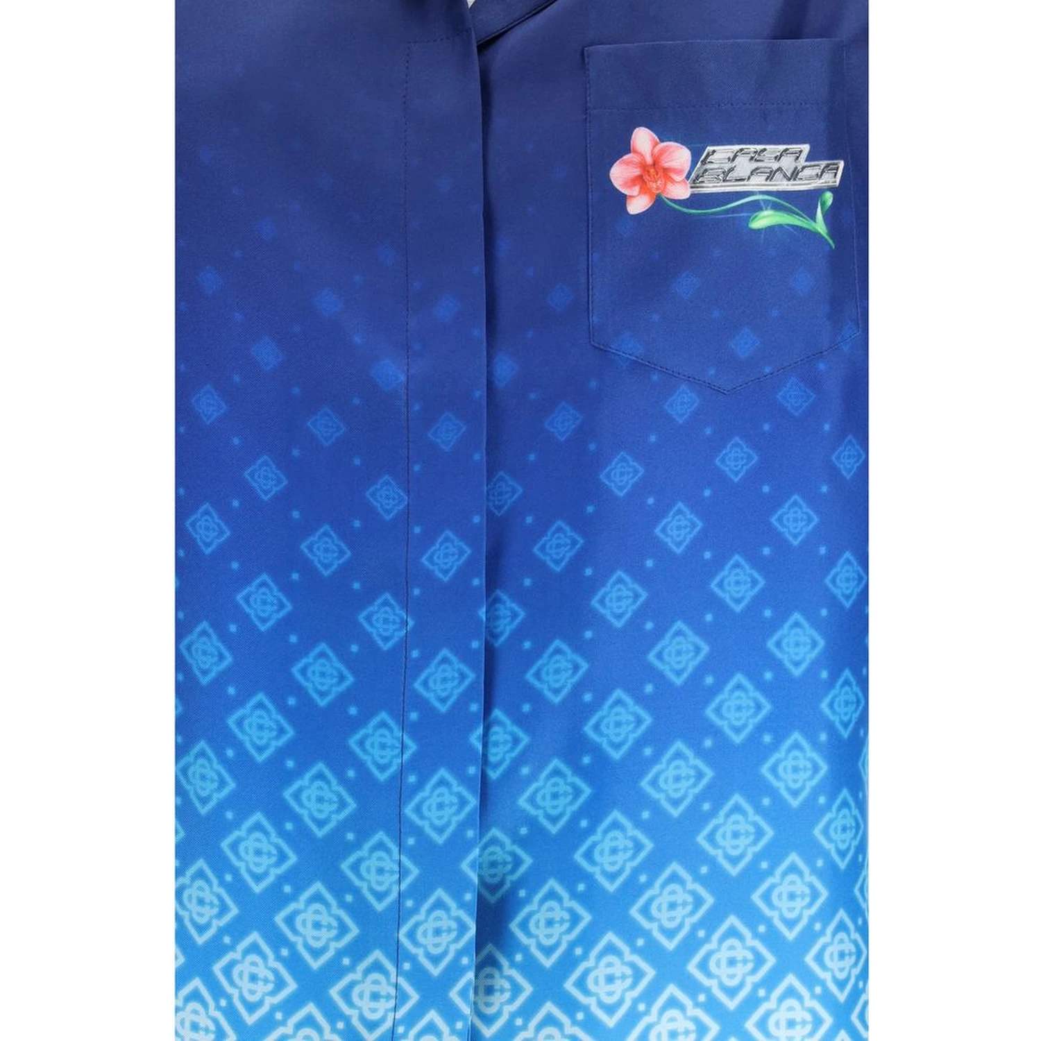 Blue Silk Polo Shirt