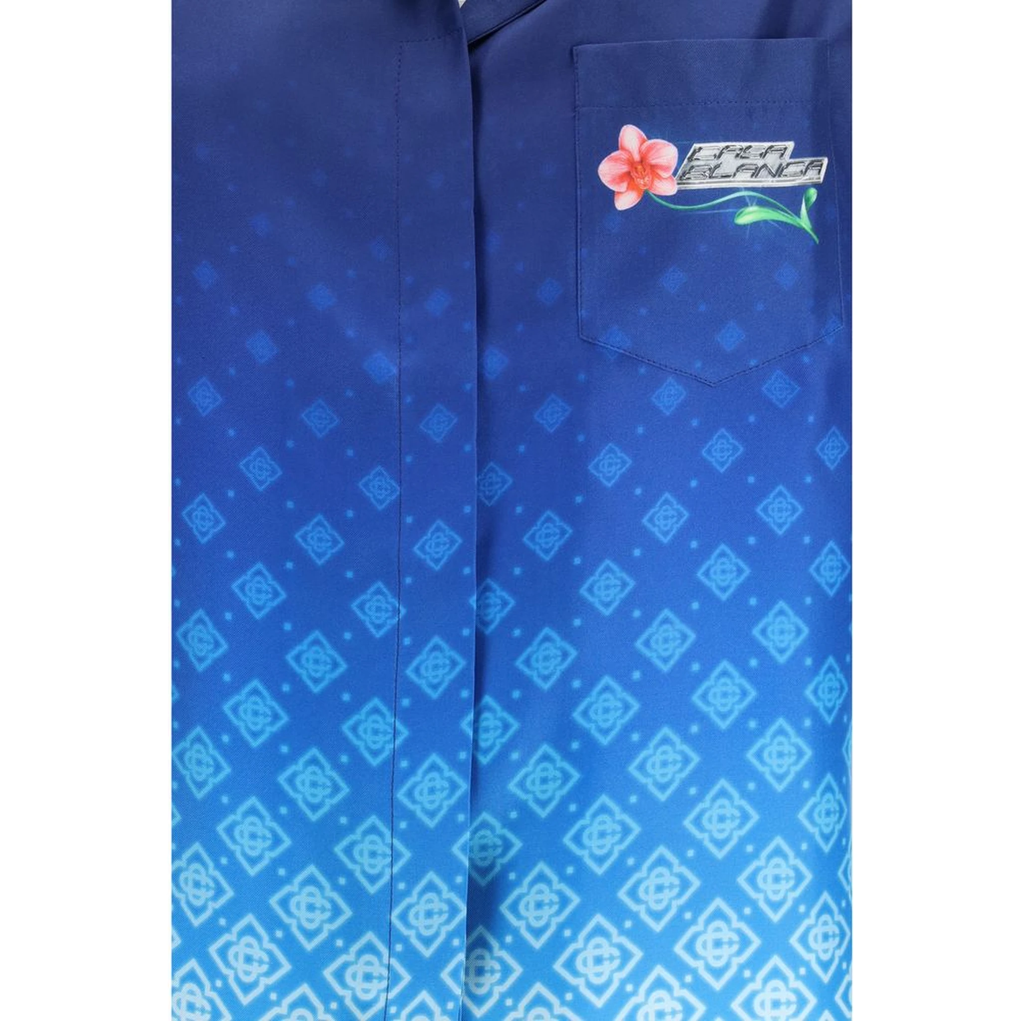 Blue Silk Polo Shirt