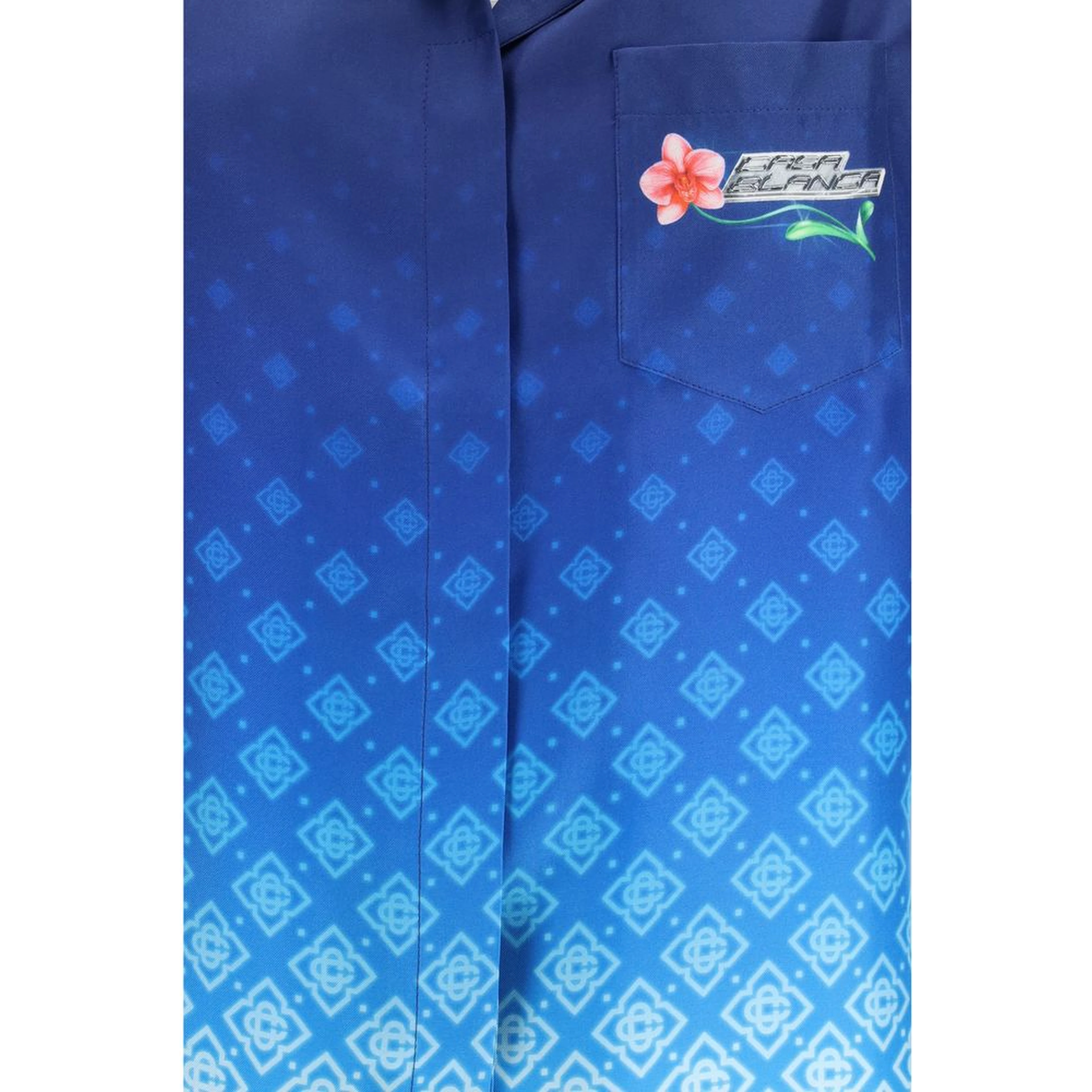 Blue Silk Polo Shirt