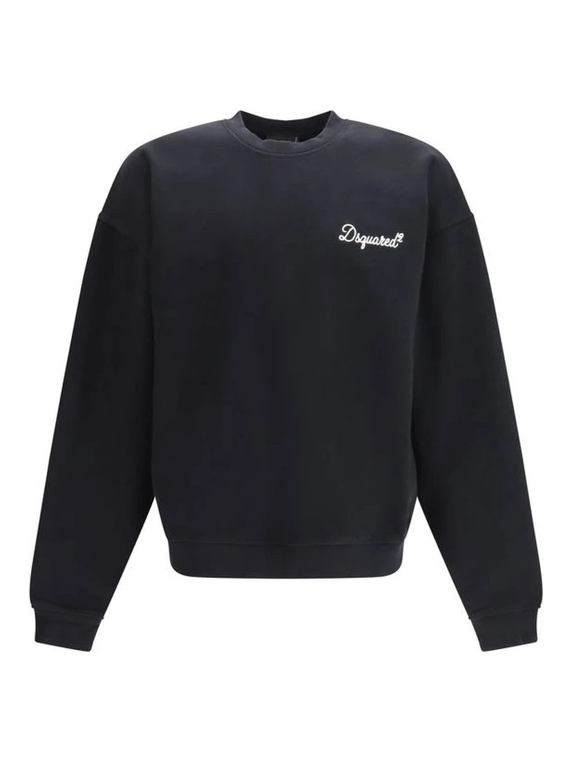 Black Cotton Sweatshirt