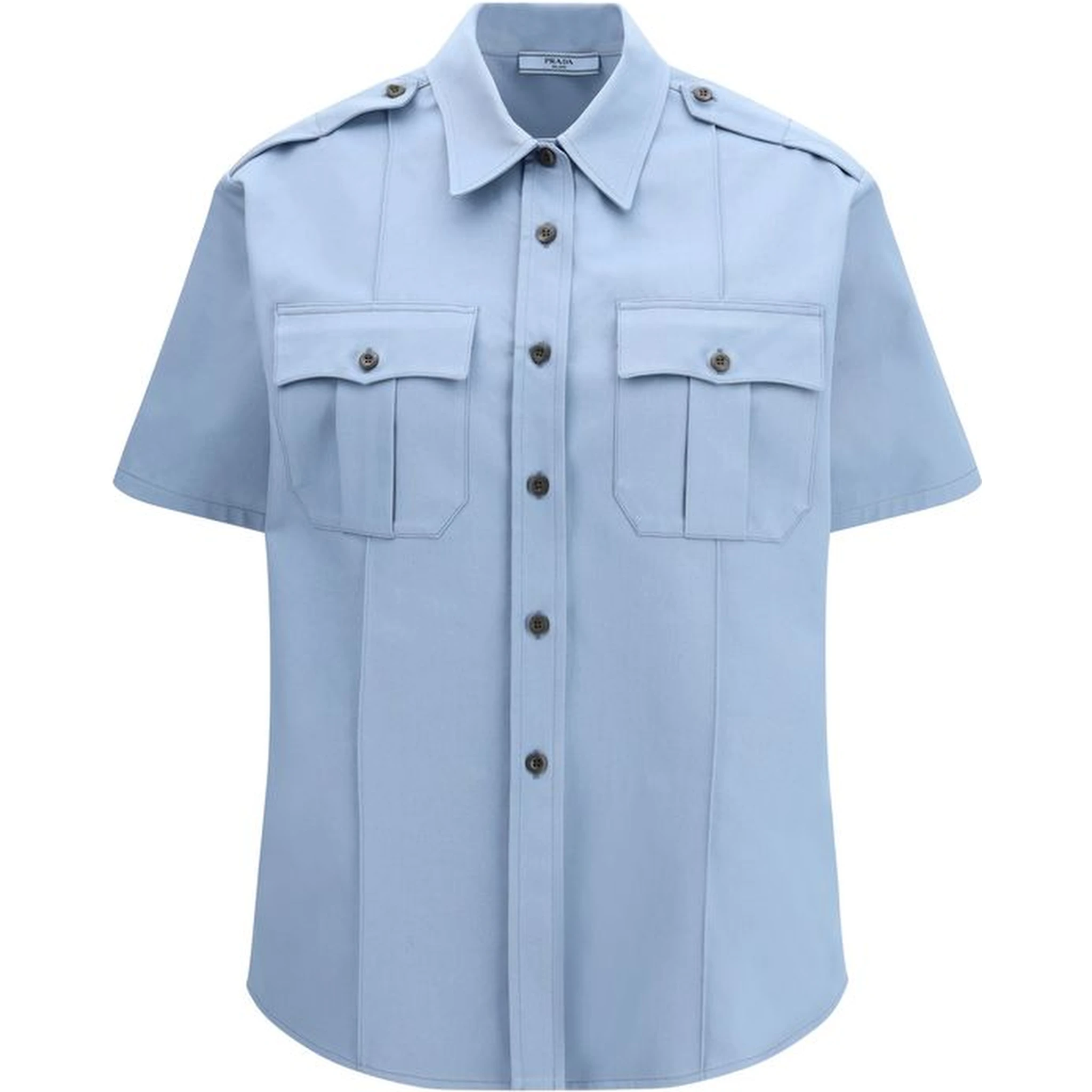 Blue Cotton Shortsleeve Shirt
