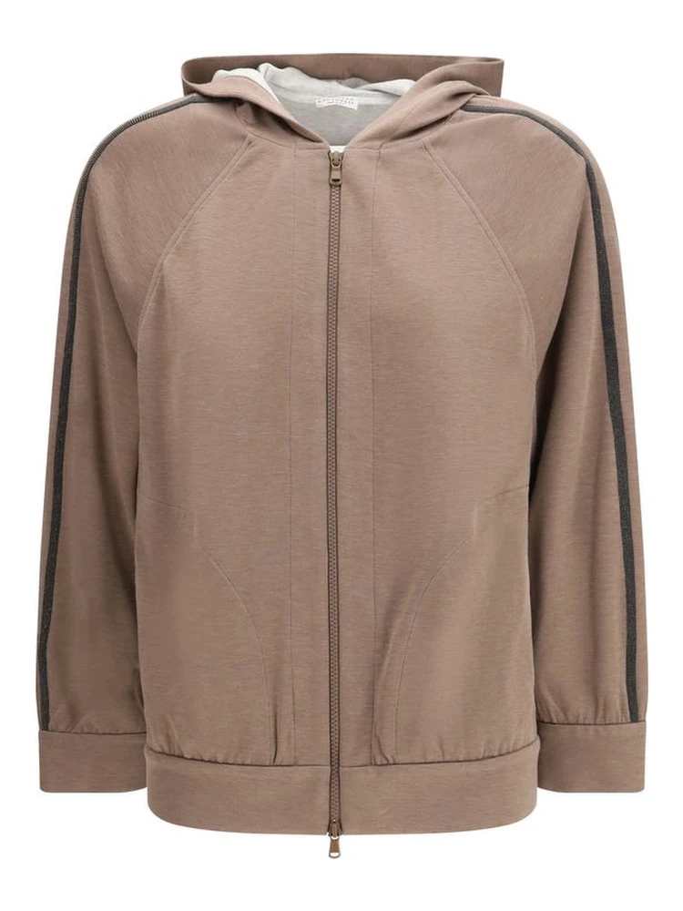 Brown Silk Sweatshirt