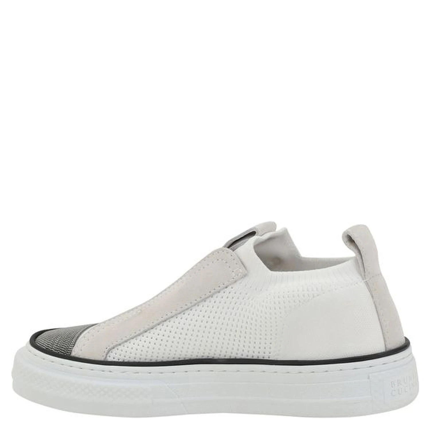 White Nylon Low Top Sneakers