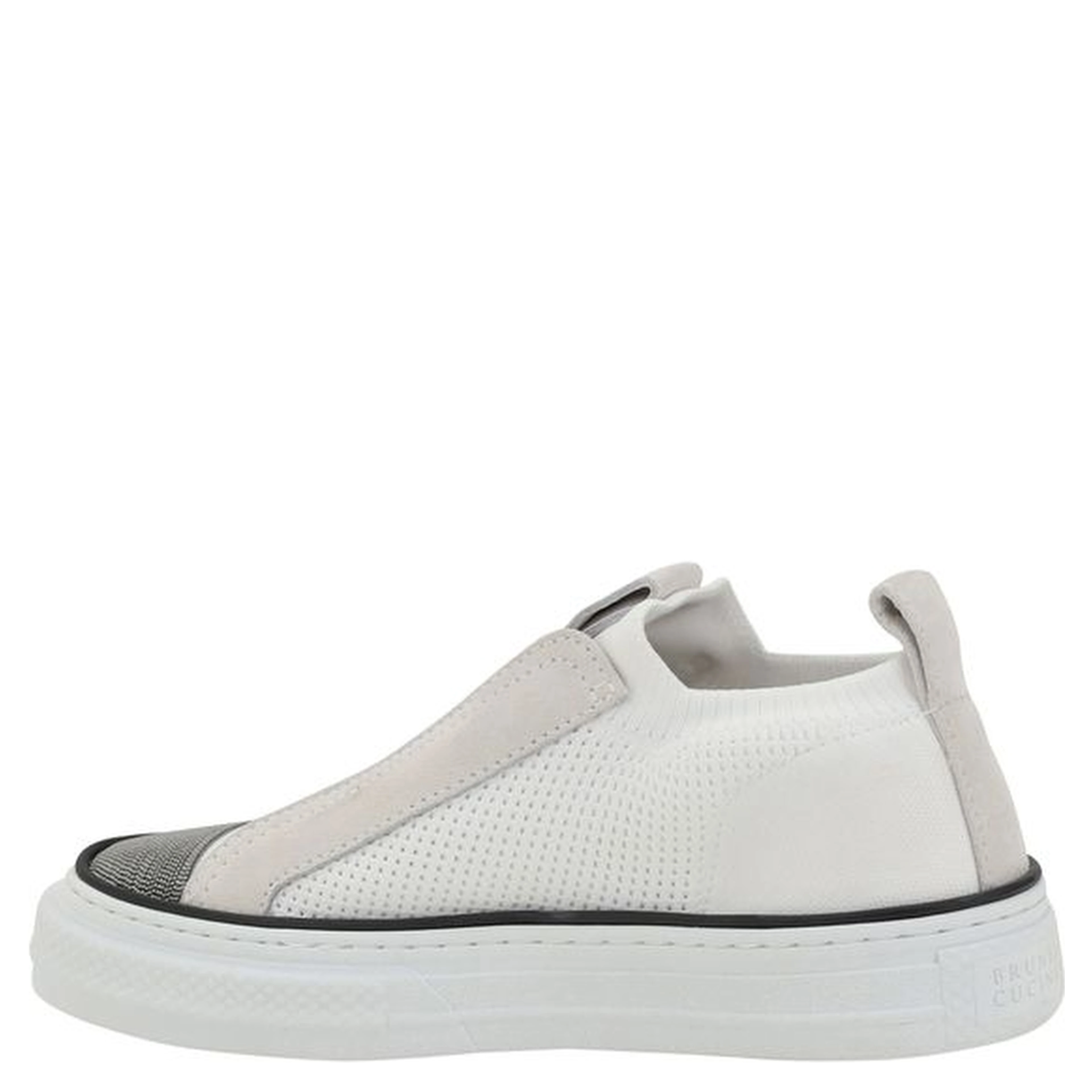 White Nylon Low Top Sneakers