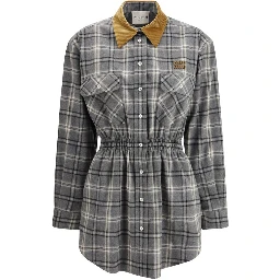 Gray Cotton Casual Dress