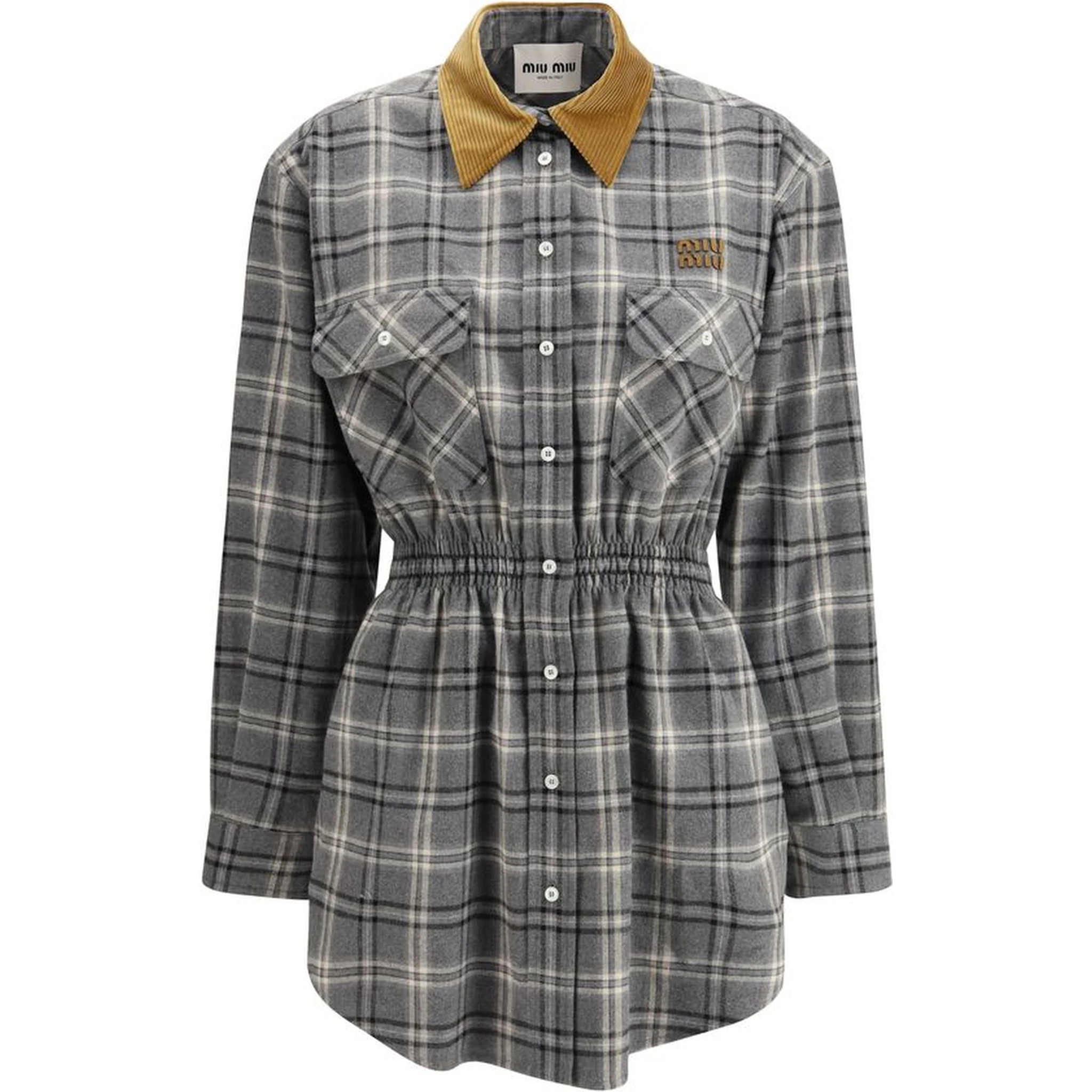 Gray Cotton Casual Dress