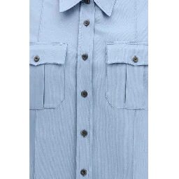 Blue Cotton Shortsleeve Shirt